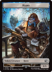 Bird // Hero (0028) Double-Sided Token (Surge Foil) [FINAL FANTASY Commander Tokens] | Good Games Modbury