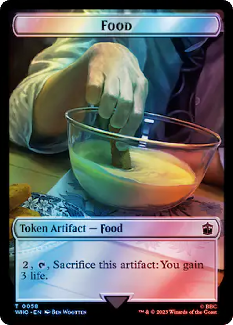 Alien Angel // Food (0058) Double-Sided Token (Surge Foil) [Doctor Who Tokens] | Good Games Modbury