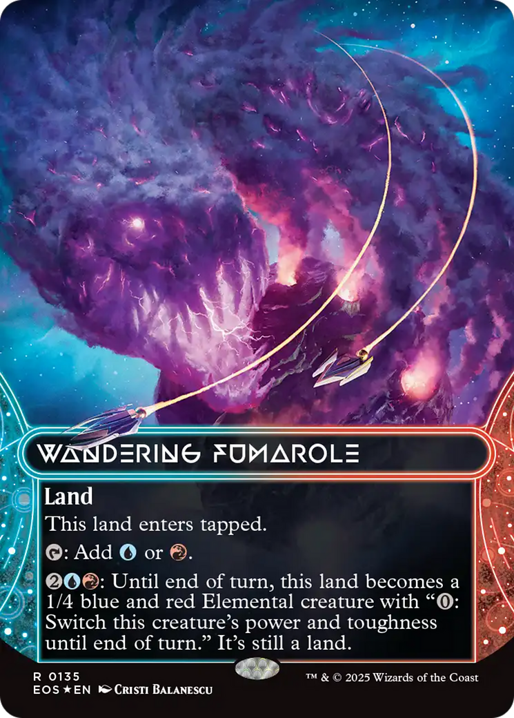 Wandering Fumarole (0135) (Borderless) (Galaxy Foil) [Edge of Eternities: Stellar Sights] | Good Games Modbury