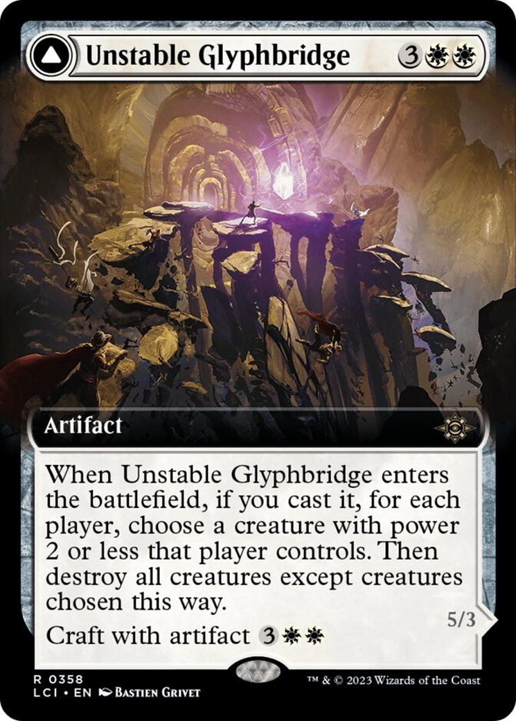 Unstable Glyphbridge // Sandswirl Wanderglyph (Extended Art) [The Lost Caverns of Ixalan] | Good Games Modbury