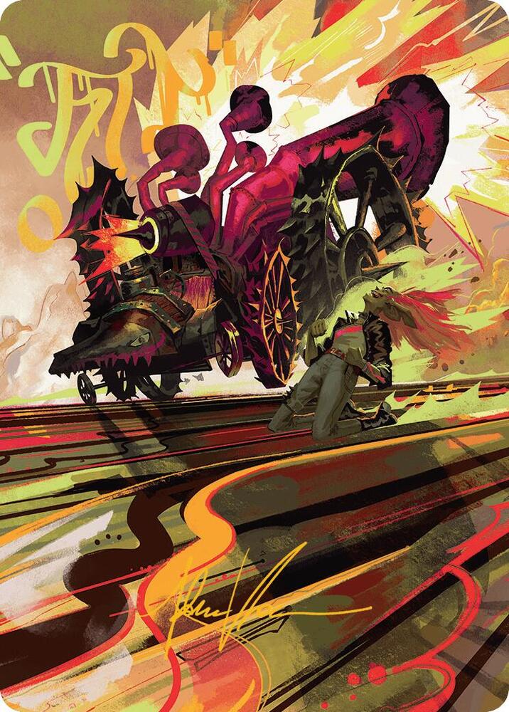 Rocketeer Boostbuggy Art Card Gold Stamped Signature 49 (Art Series: Aetherdrift)  | Good Games Modbury