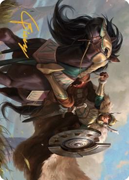 Knight of Dawns Light Art Card Gold Stamped Signature 10 (Art Series: Dominaria United)  | Good Games Modbury
