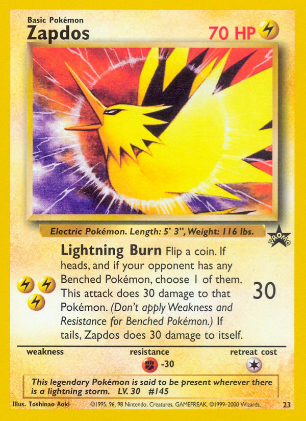 Zapdos (23) [Wizards of the Coast: Black Star Promos] | Good Games Modbury