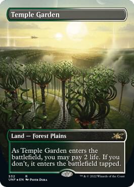 Temple Garden Borderless Galaxy Foil 532/244 (Unfinity)  - Foil | Good Games Modbury