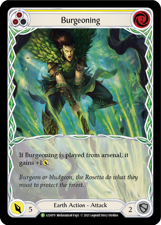 Burgeoning (Yellow) [LGS070] (Promo)  Rainbow Foil | Good Games Modbury