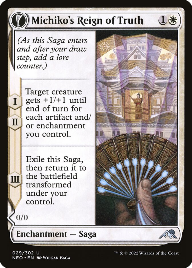 Michiko's Reign of Truth // Portrait of Michiko 29/302 (Kamigawa: Neon Dynasty)  - Foil | Good Games Modbury