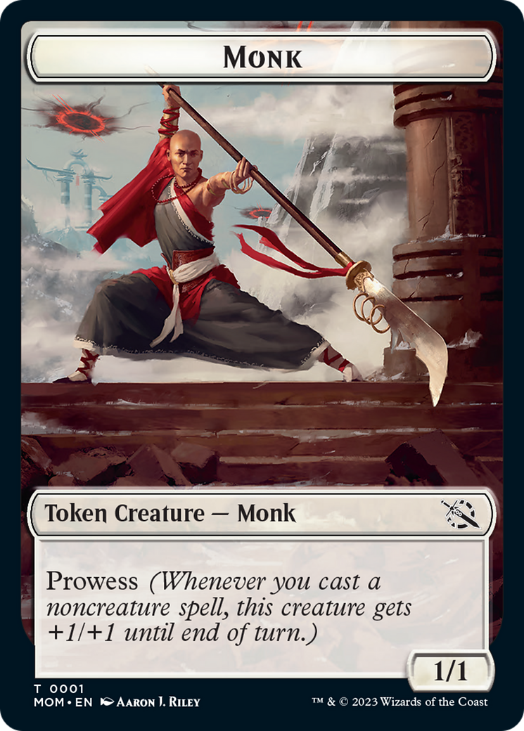 Monk // Zombie Double-Sided Token [March of the Machine Tokens] | Good Games Modbury