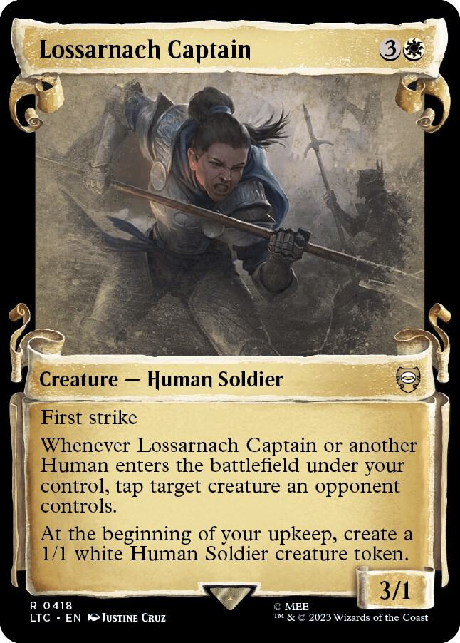 Lossarnach Captain Showcase Scrolls 418 (Commander: The Lord of the Rings: Tales of Middle-earth)  - Showcase Scroll Foil | Good Games Modbury