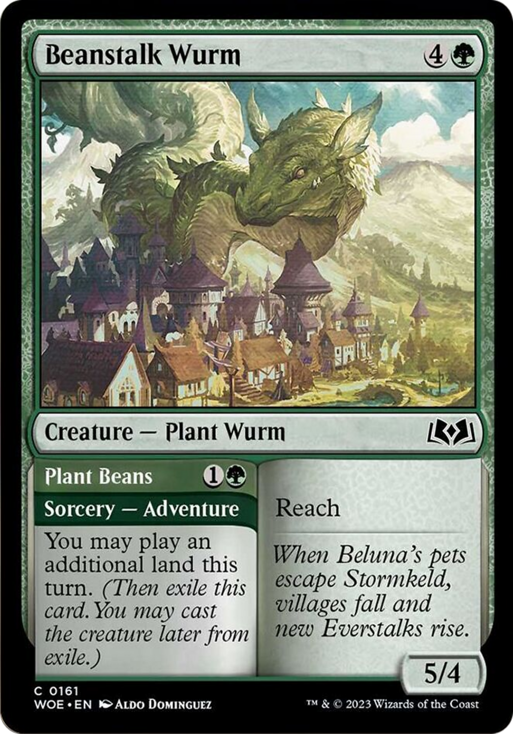 Beanstalk Wurm // Plant Beans [Wilds of Eldraine] | Good Games Modbury