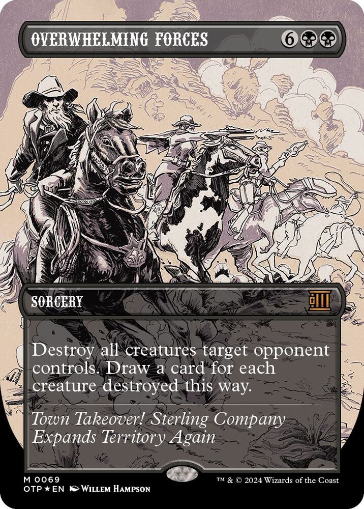 Overwhelming Forces 69/65 (Outlaws of Thunder Junction: Breaking News)  - Showcase Textured Foil | Good Games Modbury