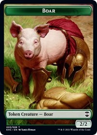 Boar // Spirit Double-Sided Token [Kaldheim Commander Tokens] | Good Games Modbury