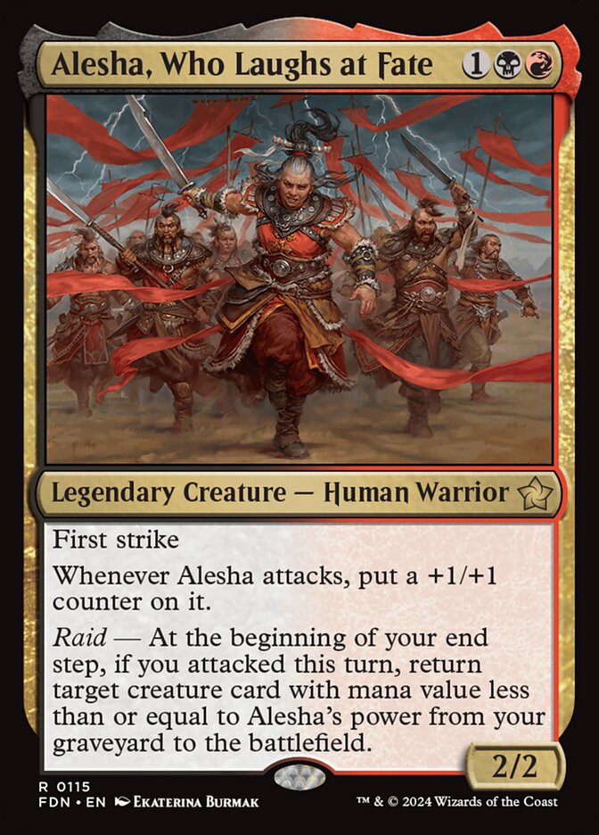 Alesha, Who Laughs at Fate 115 (Foundations)  - Foil | Good Games Modbury
