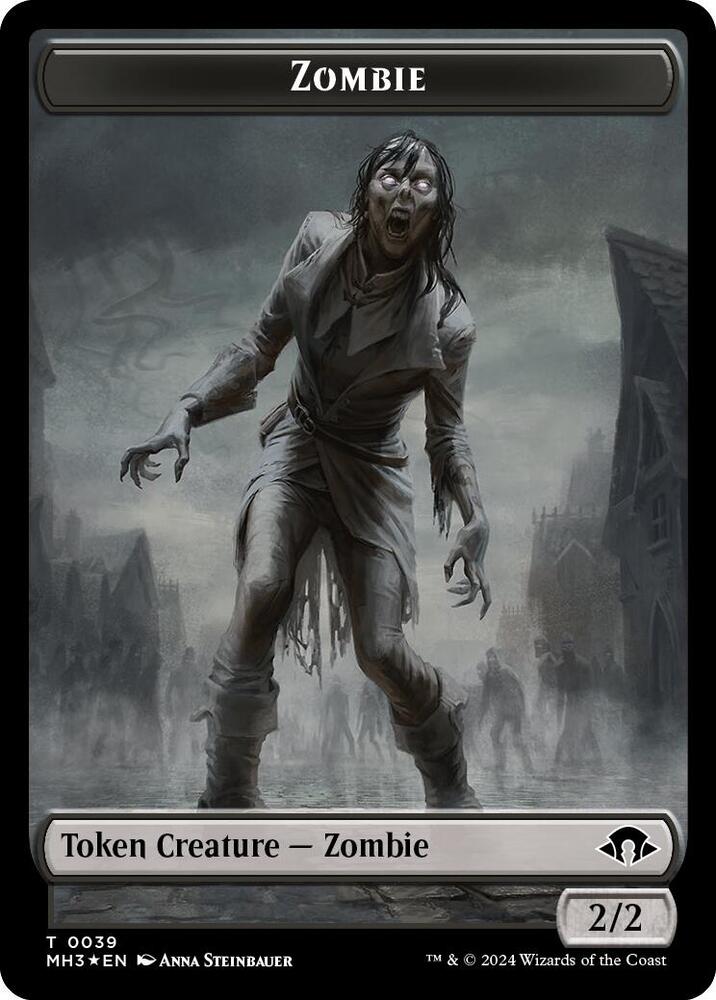 Zombie Elephant Double Sided Token 39 // 18 (Commander: Modern Horizons 3)  - Ripple Foil | Good Games Modbury