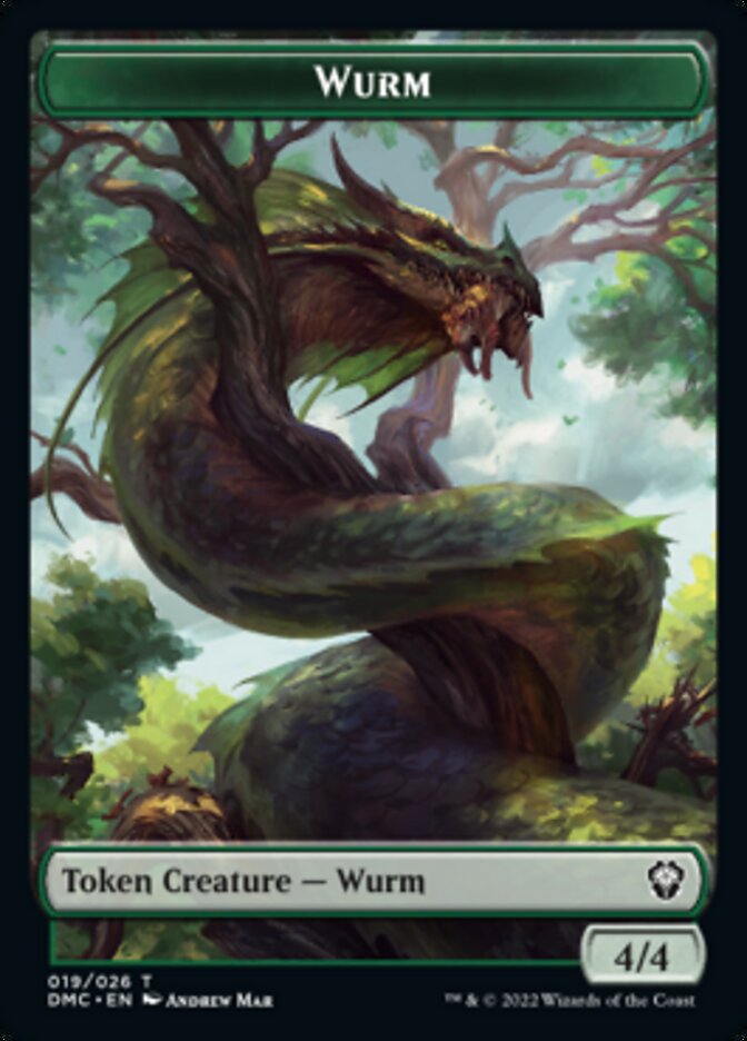 Wurm Token [Dominaria United Commander Tokens] | Good Games Modbury