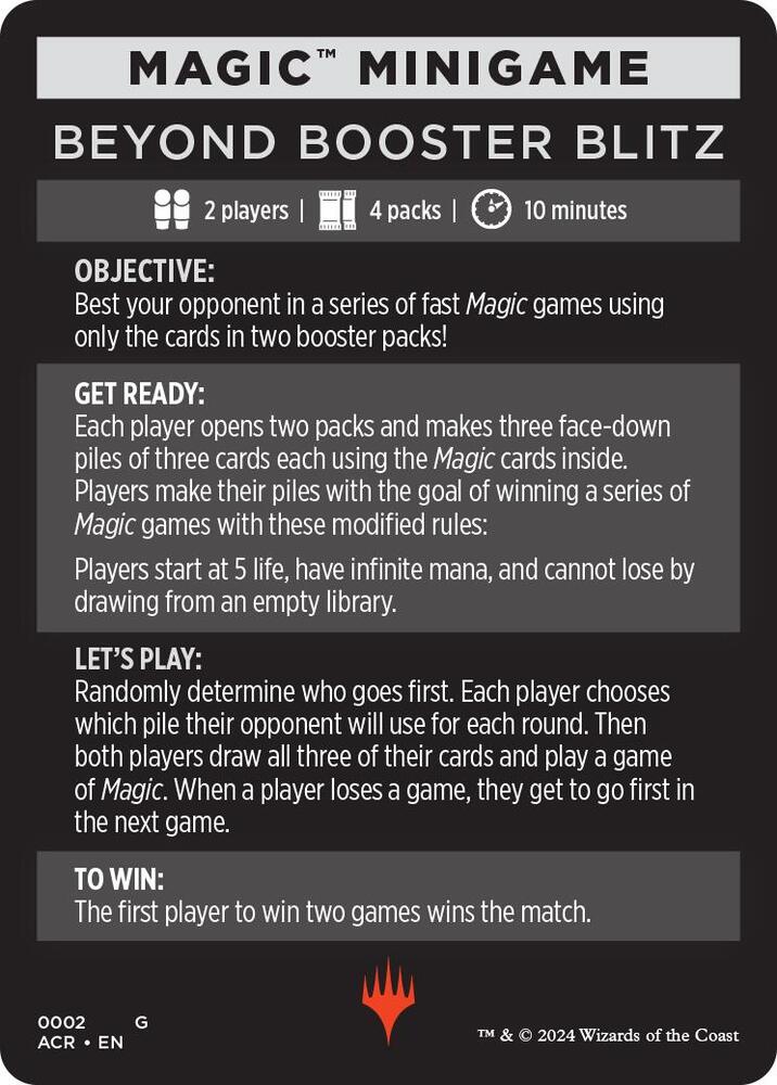 Magic Minigame Beyond Booster Blitz 2 (Universes Beyond: Assassin's Creed)  | Good Games Modbury