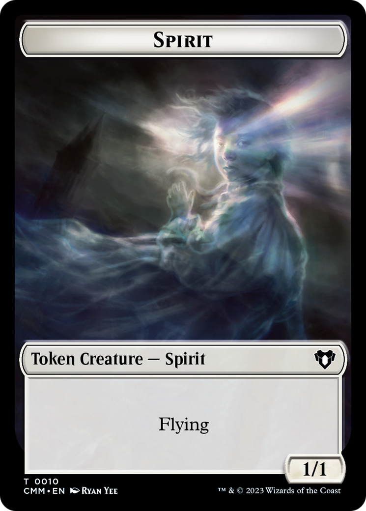 Spirit (0010) // Construct (0041) Double-Sided Token [Commander Masters Tokens] | Good Games Modbury