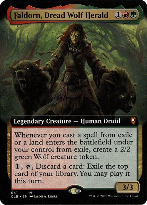 Faldorn Dread Wolf Herald Extended Art 641/361 (Commander Legends: Battle for Baldur's Gate)  - Foil | Good Games Modbury