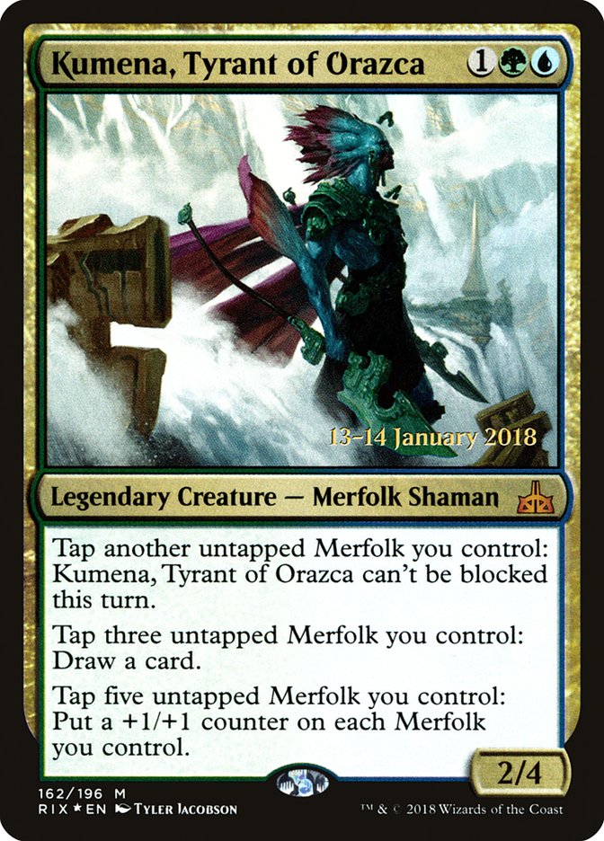 Kumena, Tyrant of Orazca [Rivals of Ixalan Prerelease Promos] | Good Games Modbury