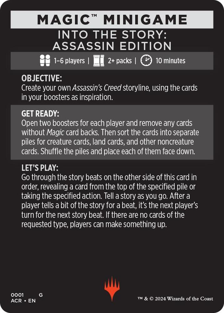 Magic Minigame Into The Story Assassin Edition 1 (Universes Beyond: Assassin's Creed)  | Good Games Modbury