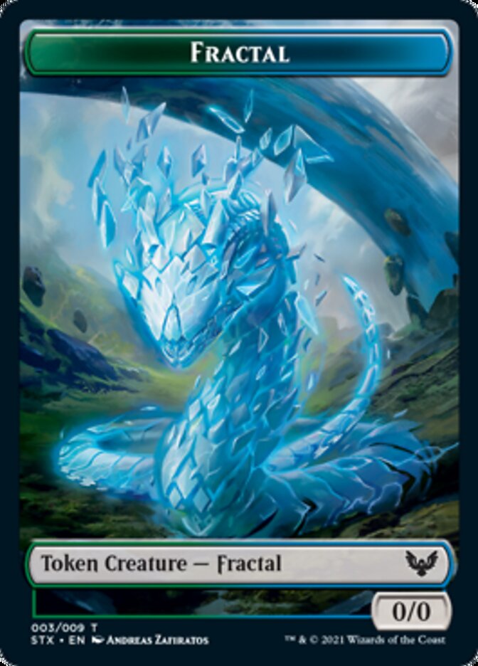 Fractal // Treasure Double-Sided Token [Strixhaven: School of Mages Tokens] | Good Games Modbury