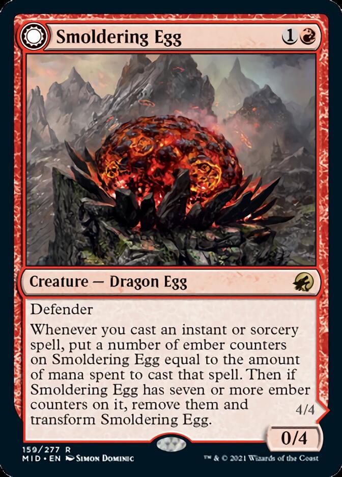 Smoldering Egg // Ashmouth Dragon [Innistrad: Midnight Hunt] | Good Games Modbury