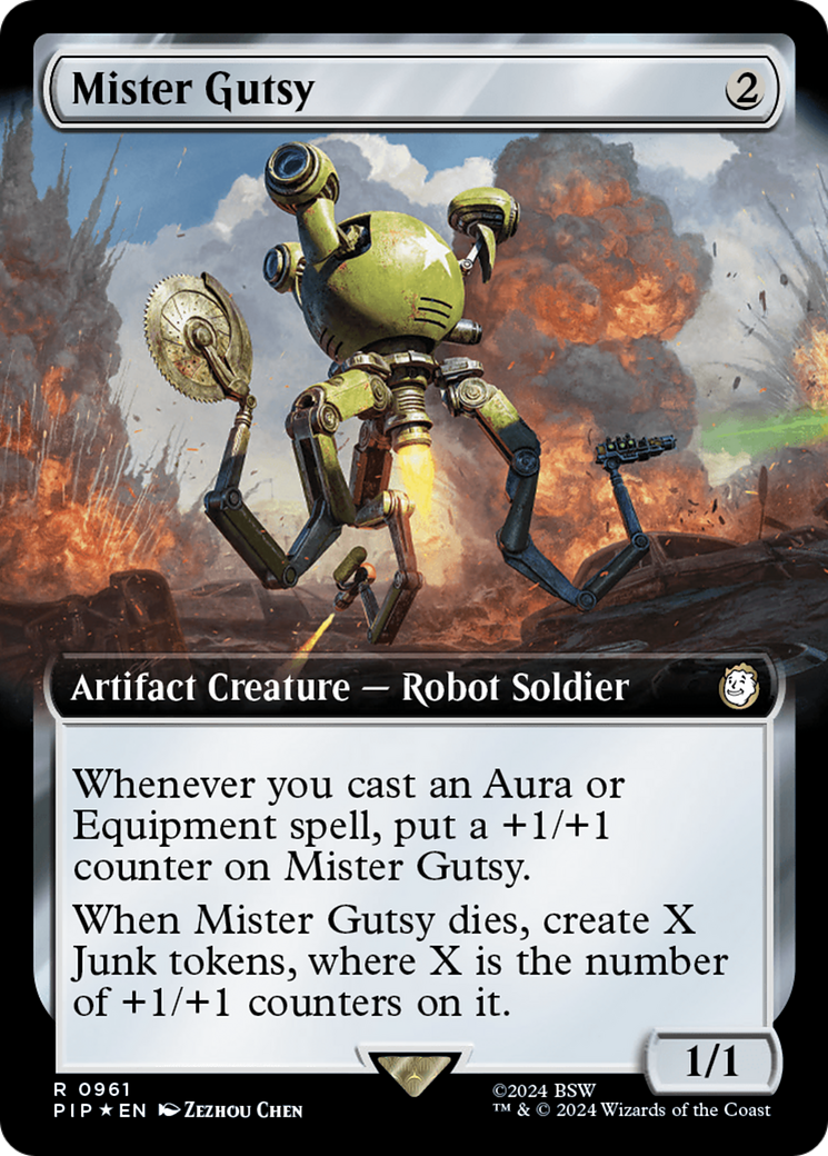 Mister Gutsy (Extended Art) (Surge Foil) [Fallout] | Good Games Modbury