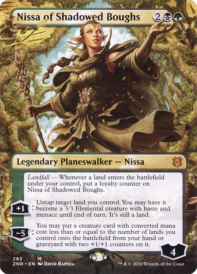 Nissa of Shadowed Boughs (Borderless) [Zendikar Rising] | Good Games Modbury