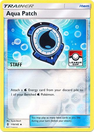 Aqua Patch (119/145) (League Promo Staff) [Sun & Moon: Guardians Rising] | Good Games Modbury
