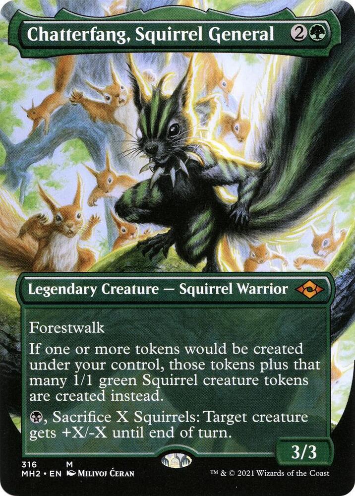 Chatterfang Squirrel General Borderless 316 (Modern Horizons 2)  | Good Games Modbury