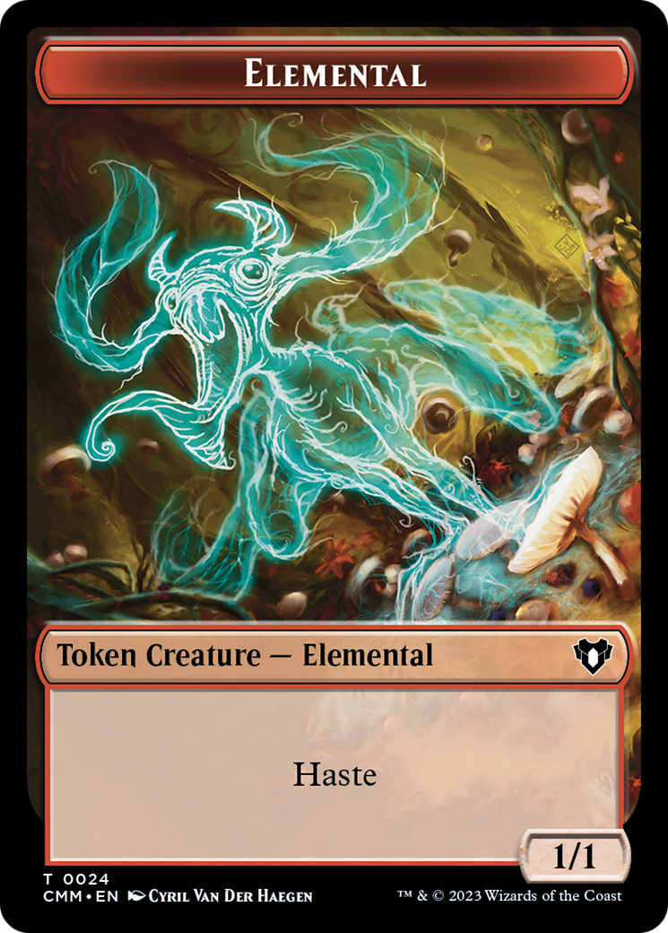 Elemental (0024) // Elf Druid Double-Sided Token [Commander Masters Tokens] | Good Games Modbury