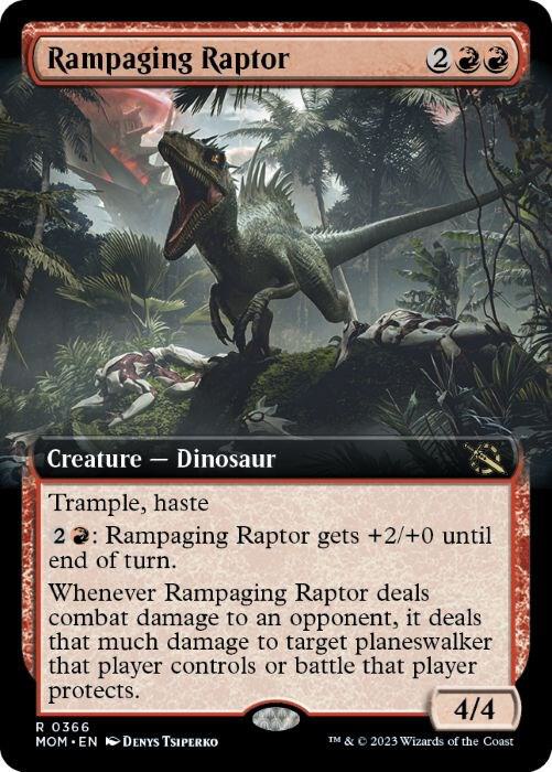 Rampaging Raptor 366/291 (March of the Machine)  - Extended Art | Good Games Modbury