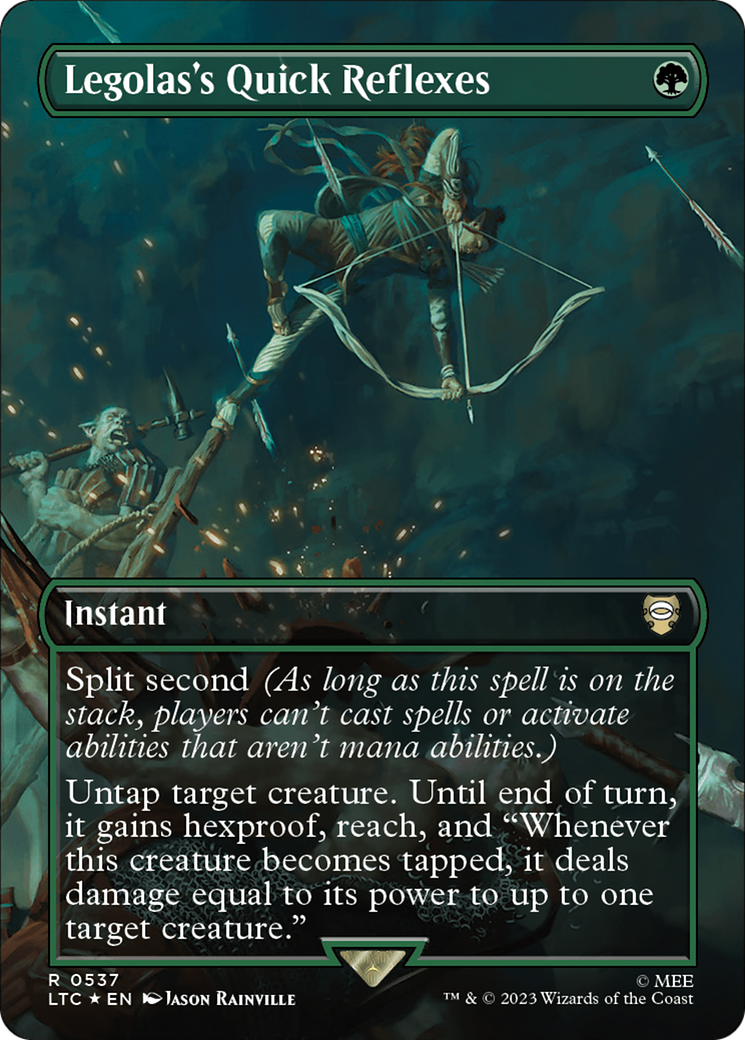 Legolas's Quick Reflexes (Borderless) (Surge Foil) [The Lord of the Rings: Tales of Middle-Earth Commander] | Good Games Modbury