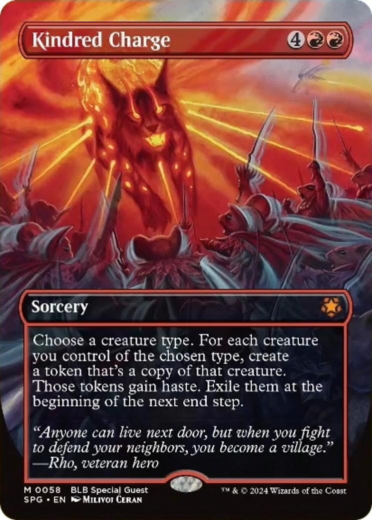 Kindred Charge (Borderless) [Bloomburrow Special Guests] | Good Games Modbury