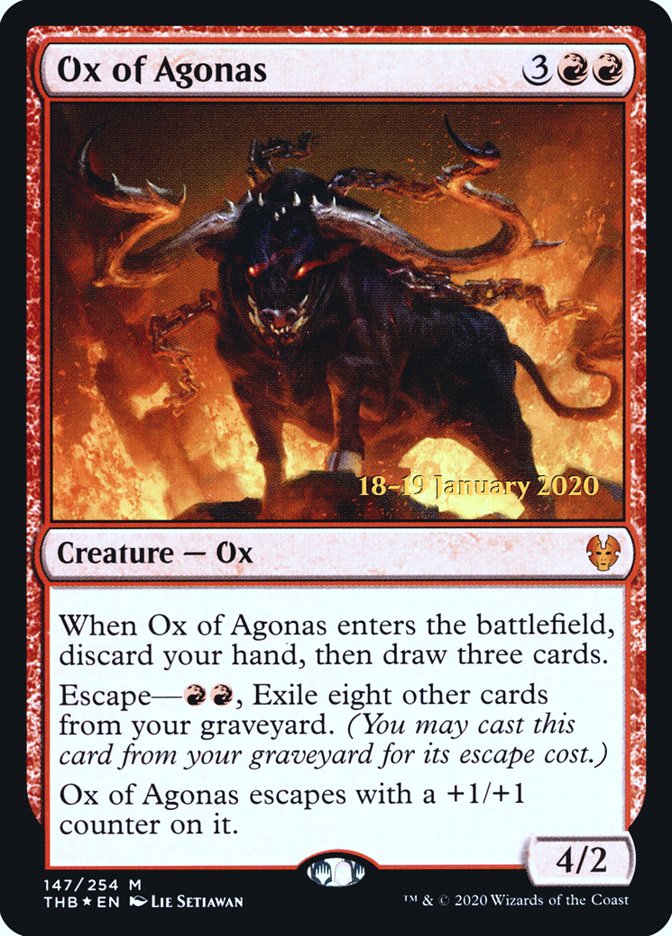 Ox of Agonas [Theros Beyond Death Prerelease Promos] | Good Games Modbury