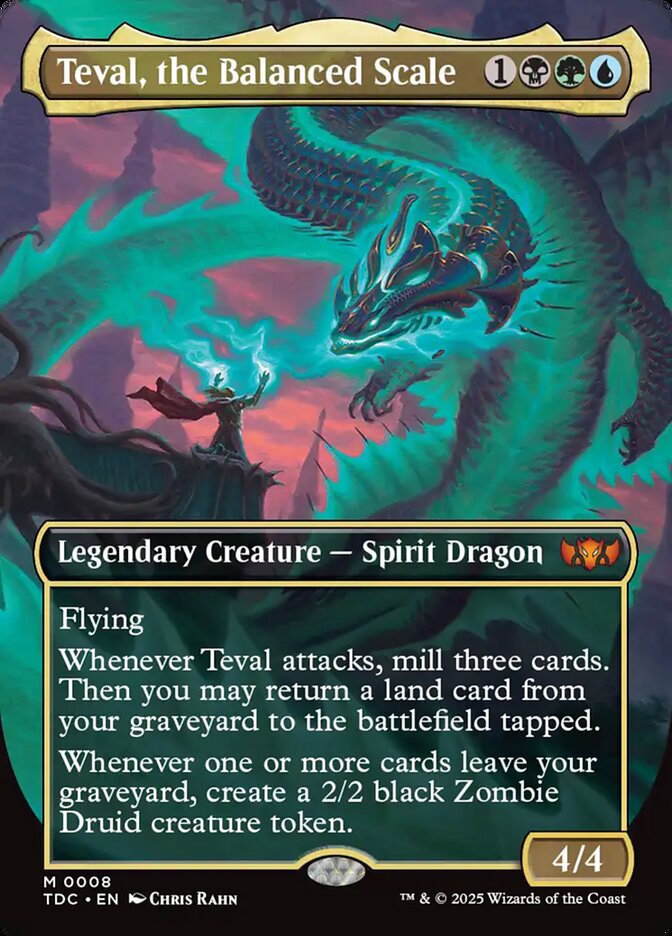 Teval, the Balanced Scale 8 (Commander: Tarkir: Dragonstorm)  - Borderless Foil | Good Games Modbury