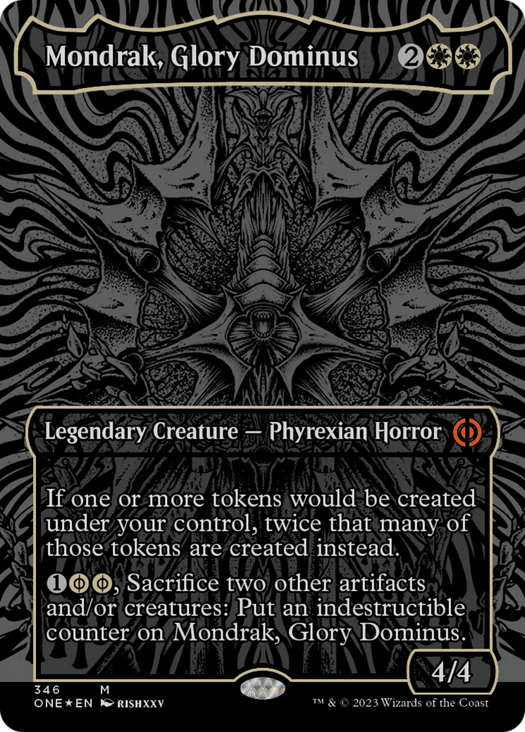 Mondrak, Glory Dominus (Oil Slick Raised Foil) [Phyrexia: All Will Be One] | Good Games Modbury