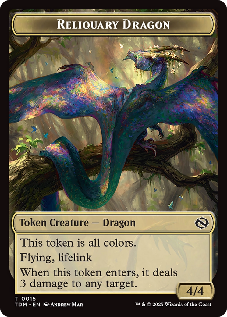 Reliquary Dragon // Dragon (0011) Double-Sided Token [Tarkir: Dragonstorm Tokens] | Good Games Modbury