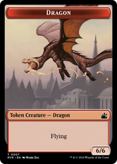 Spirit (0018) // Dragon Double-Sided Token [Ravnica Remastered Tokens] | Good Games Modbury