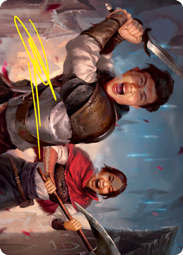 Daybreak Combatants Art Card (Gold-Stamped Signature) [Innistrad: Crimson Vow Art Series] | Good Games Modbury