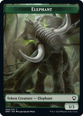 Elephant // Treasure Double-Sided Token [Dominaria United Commander Tokens] | Good Games Modbury