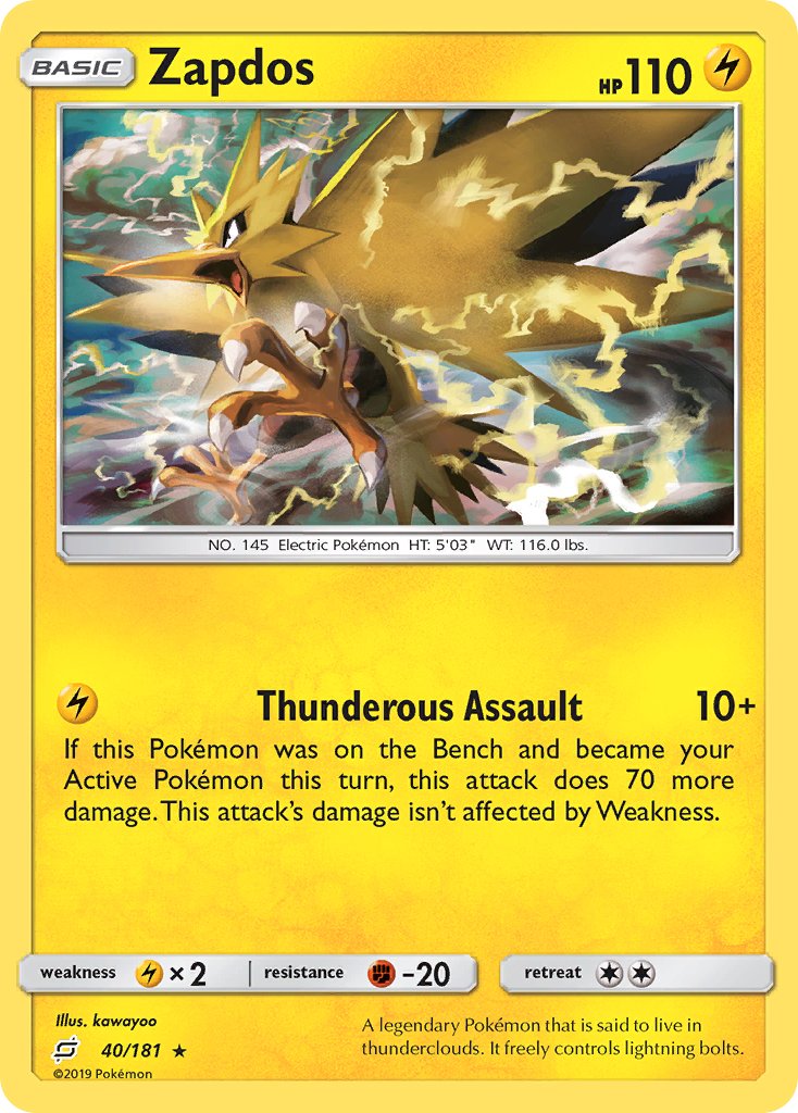 Zapdos (40/181) (Theme Deck Exclusive) [Sun & Moon: Team Up] | Good Games Modbury