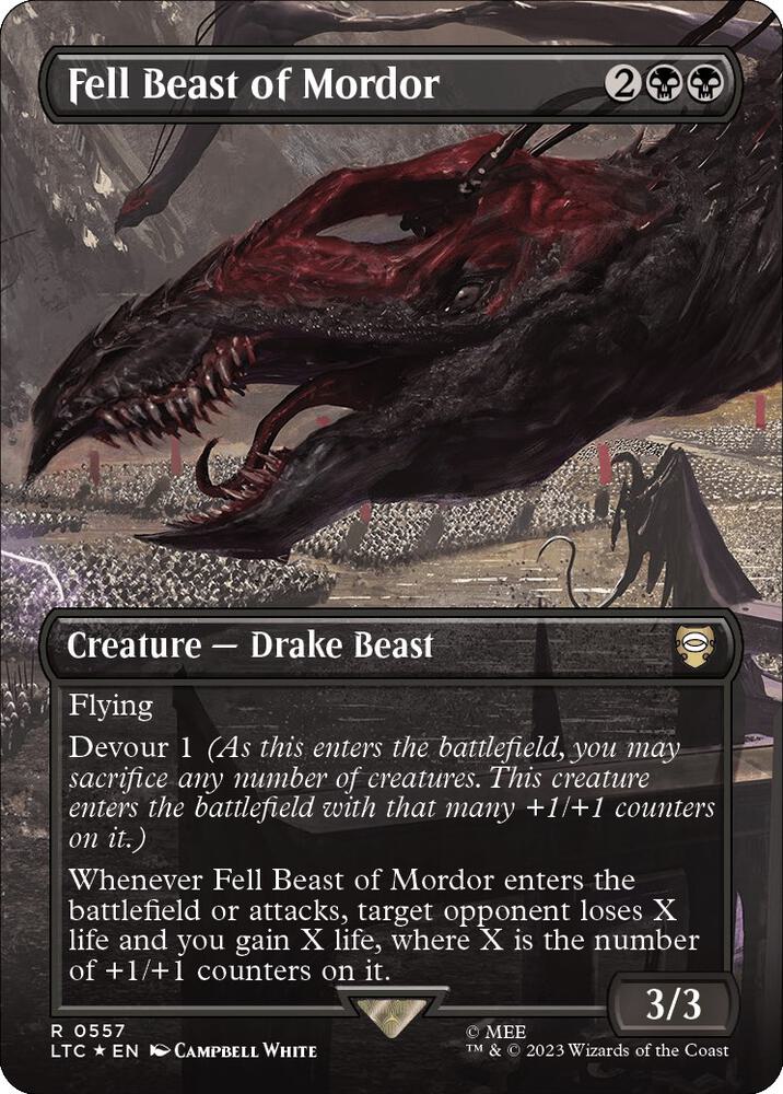 Fell Beast of Mordor 557/347 (Commander: The Lord of the Rings: Tales of Middle-earth)  - Borderless Surge Foil | Good Games Modbury