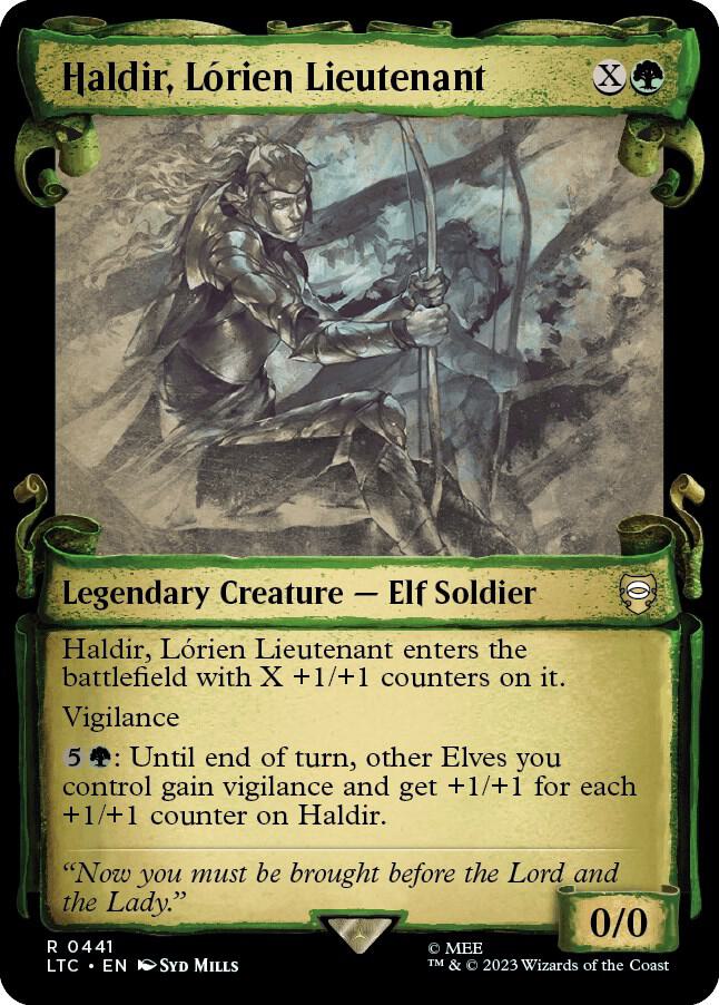 Haldir Lorien Lieutenant Showcase Scrolls 441 (Commander: The Lord of the Rings: Tales of Middle-earth)  - Showcase Scroll Foil | Good Games Modbury