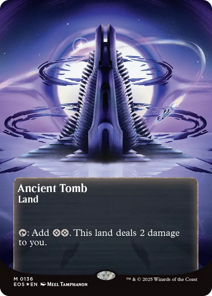Ancient Tomb (0136) (Borderless) (Galaxy Foil) [Edge of Eternities: Stellar Sights] | Good Games Modbury