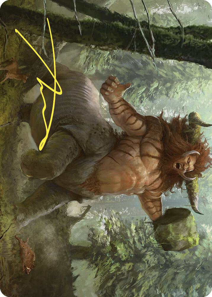 Stonehoof Chieftain Art Card Gold Stamped Signature 26 (Art Series: Commander Masters)  | Good Games Modbury