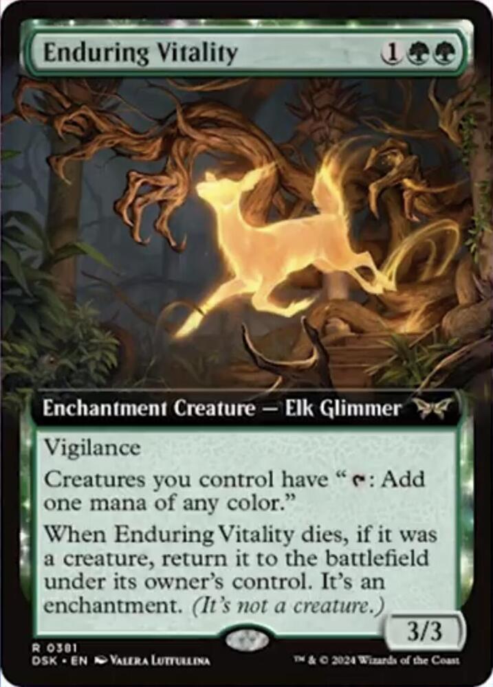 Enduring Vitality 381 (Duskmourn: House of Horror)  - Extended Art | Good Games Modbury