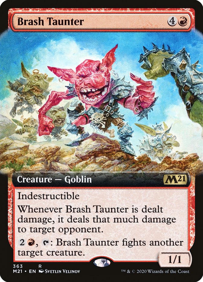 Brash Taunter (Extended Art) [Core Set 2021] | Good Games Modbury