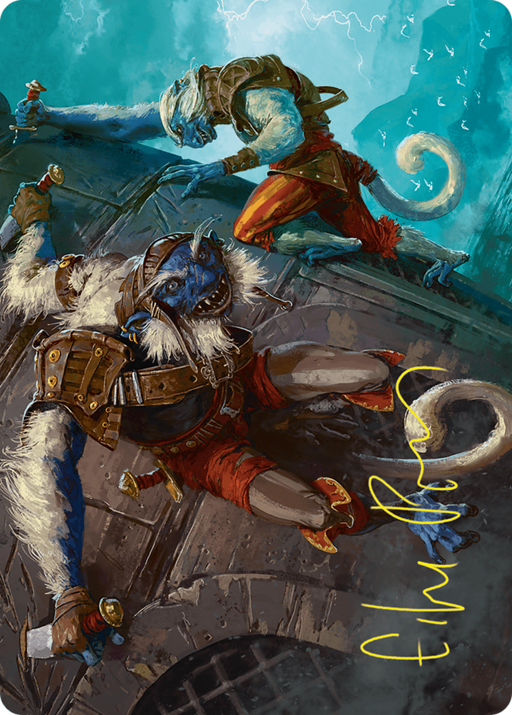 Goblin Boarders Art Card (11/54) (Gold-Stamped Signature) [Foundations Art Series] | Good Games Modbury