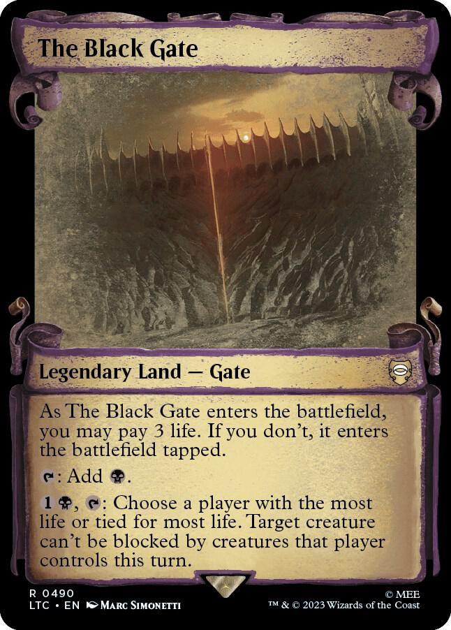 The Black Gate Showcase Scrolls 490 (Commander: The Lord of the Rings: Tales of Middle-earth)  - Showcase Scroll | Good Games Modbury