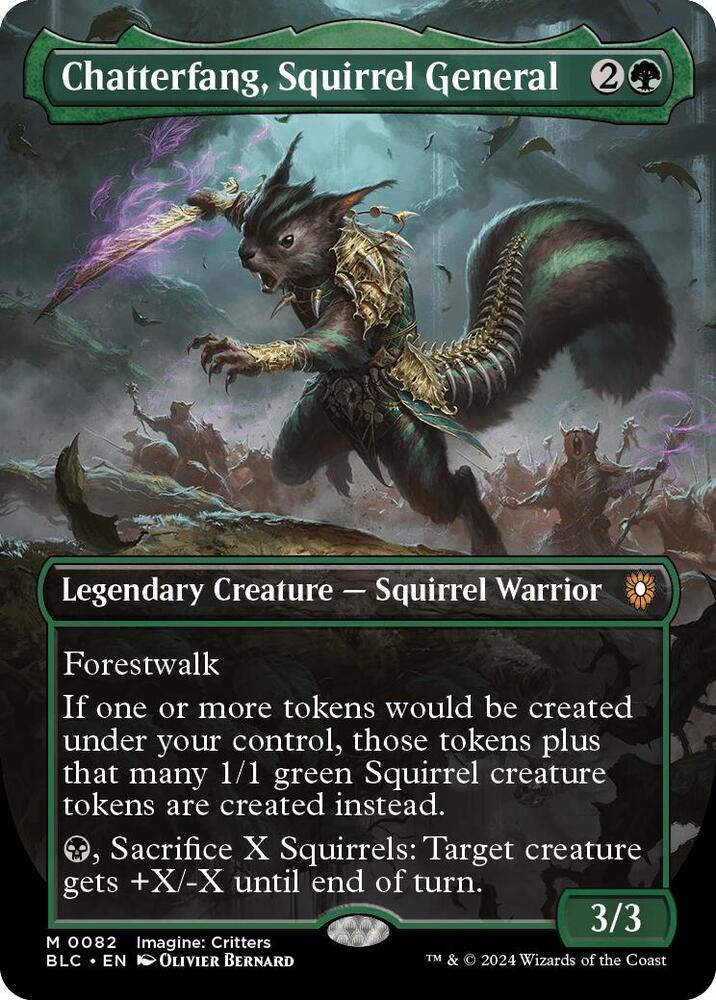 Chatterfang, Squirrel General 82 (Commander: Bloomburrow)  - Borderless Foil | Good Games Modbury